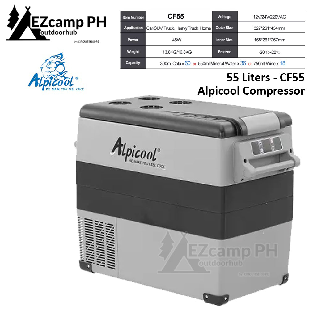ALPICOOL CF Series 35L 45L 55L Portable Home Car Auto Refrigerator 12V DC  LG Compressor Camping Fridge Freezer Cooler CF35 CF45 CF55 Cooling Ref