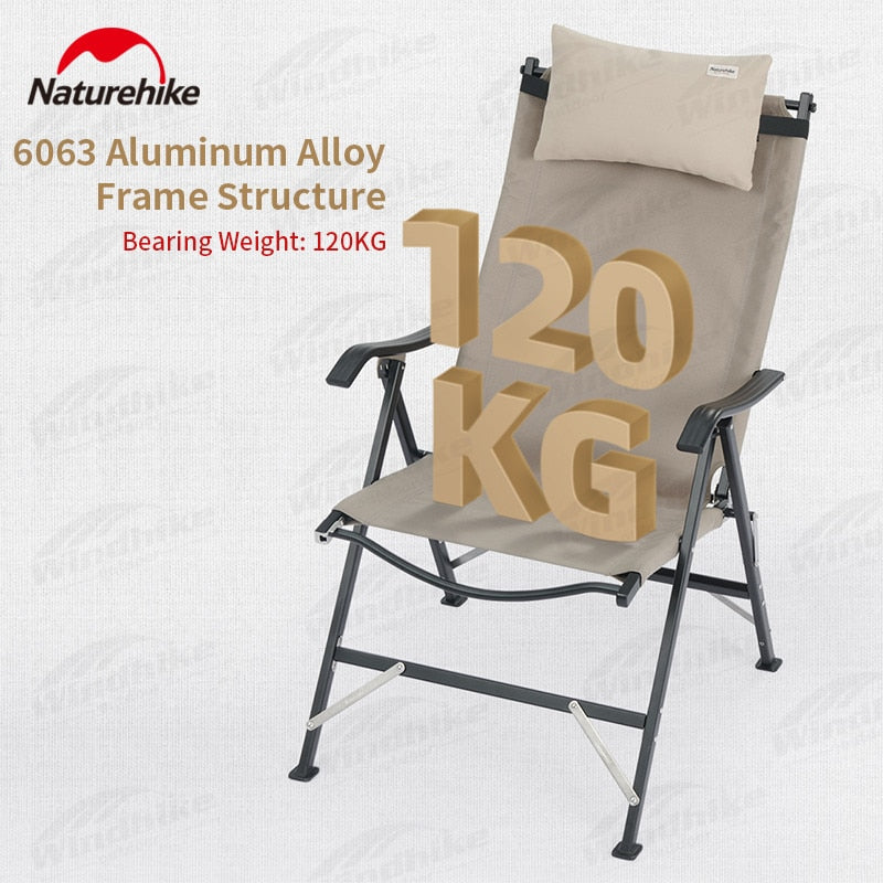 Naturehike x NIELLO Series TY10 Camping 4 Level Reclining Chair 3.3kg Lightweight 120kg Max Aluminum Foldable Outdoor Portable Folding with Pillow