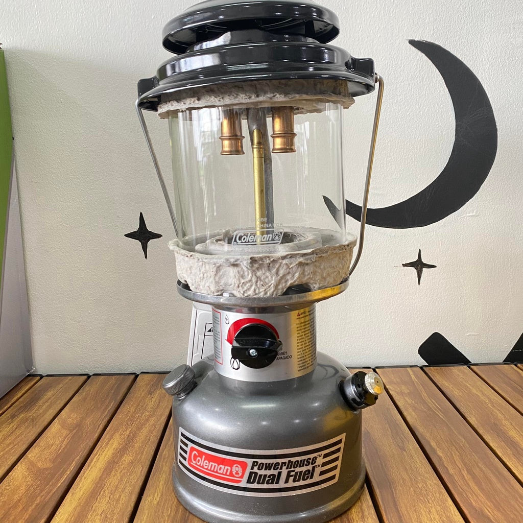 Coleman Powerhouse Dual Fuel Lantern Lamp Original Outdoor Gas Unleaded Light Model 295