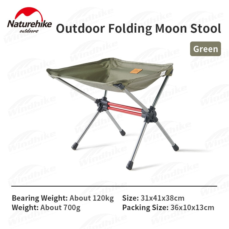 Naturehike Folding Portable Moon Stool Chair YL12 Ultralight Aluminum Alloy 600D Oxford Foldable Outdoor Camping Seat 700g with Storage Bag