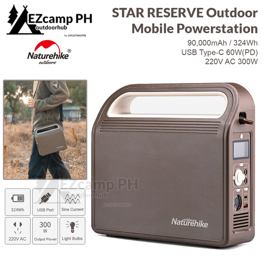 Naturehike STAR RESERVE 300W 90000mAh 324Wh USB Type-C PD 60W Power Station Portable Outdoor Camping Travel Power Bank Supply Fast Charge Car Charging