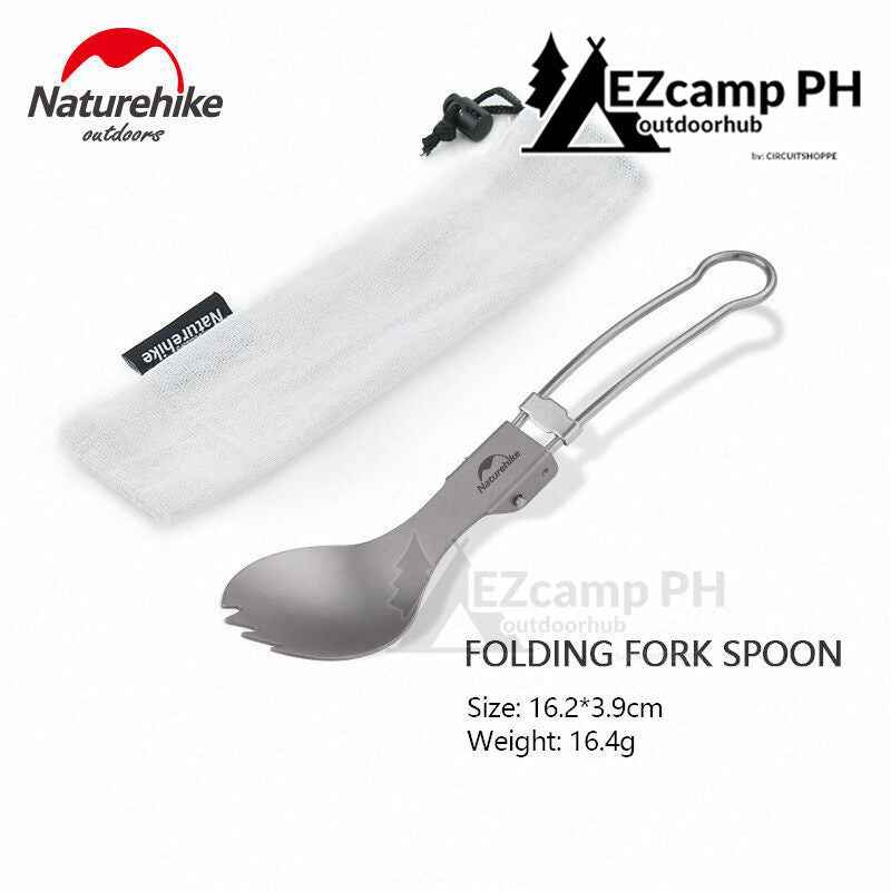 Naturehike Pure Titanium Folding Spoon Fork Chopstick Knife Portable Multifunction Camping Hiking Food Dining Utensil Tableware with Storage Bag