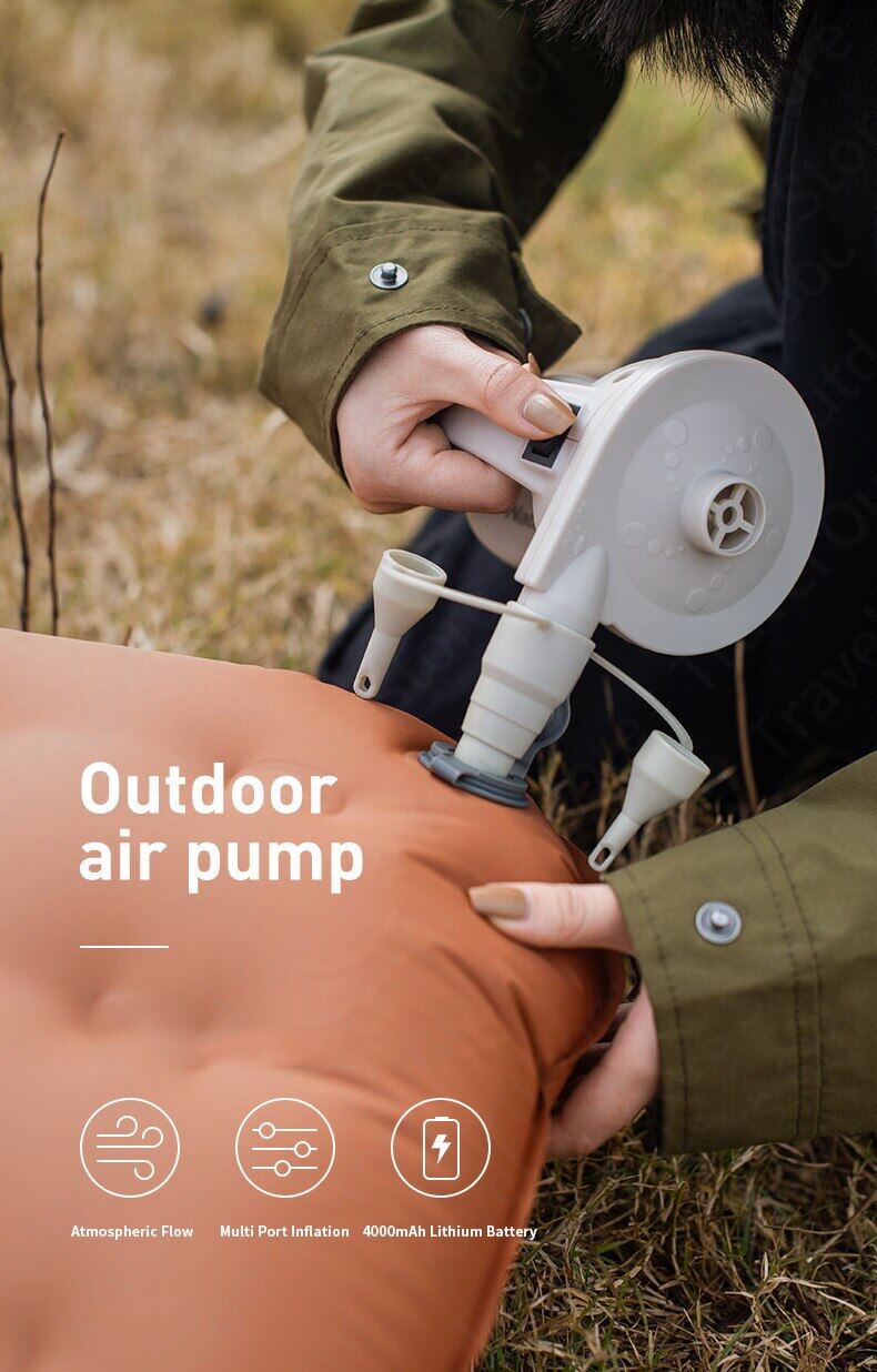 Naturehike High Power Wireless Air Pump For Sleeping Mat Pad Mattress Pillow Inflatable Camping Portable Mini USB Battery Charging Inflate Deflate