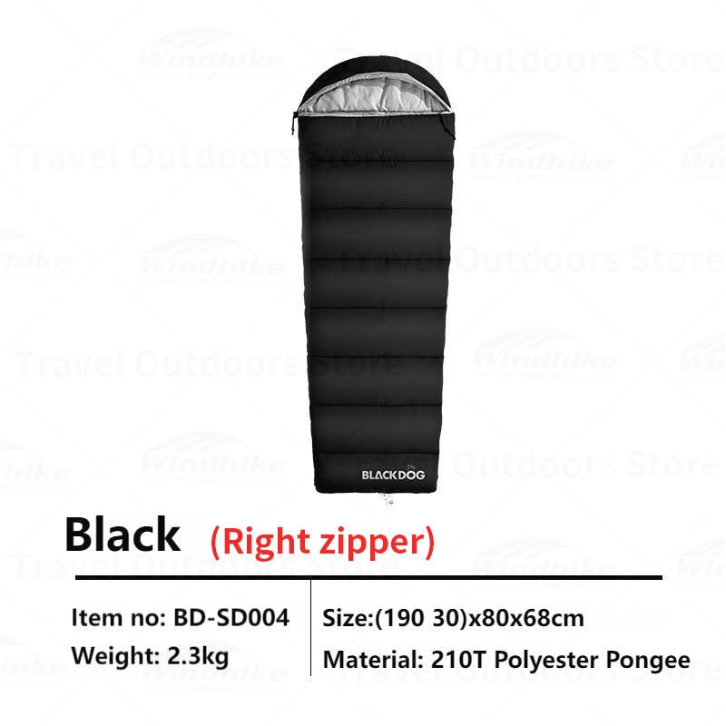 BLACK DOG スリーピングバッグ 黒 BLACKDOG Trapezoidal Sleeping Bag All 4 Season Camping 1