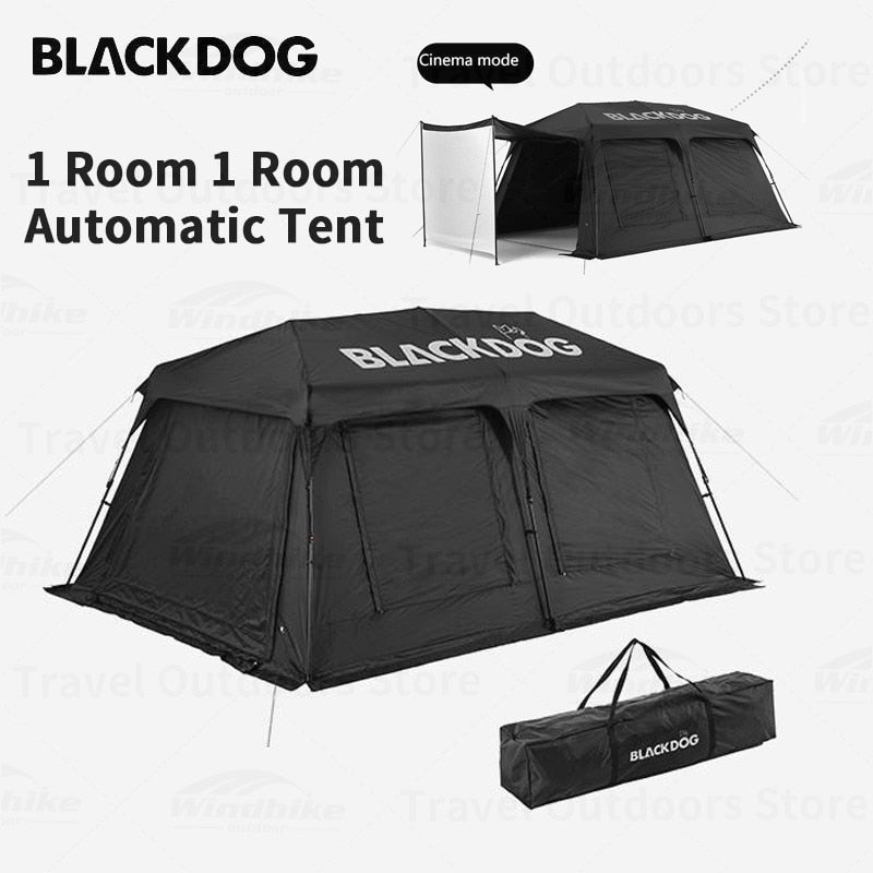 BLACKDOG by Naturehike Outdoor Black White Automatic Tunnel Type Tent 1 Room 1 Room 5 to 8 Persons Camping Luxury Windproof UPF50+ Glamping Tent