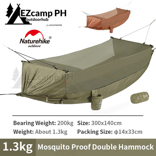 Naturehike Anti Mosquito Double Hammock Insect Proof Portable Outdoor Camping Foldable with Mesh Screen Cover Hanging Duyan for 2 Person up to 200KG