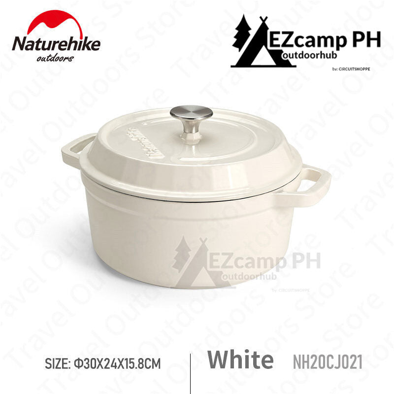 Naturehike Outdoor Picnic Enamel Pot 3.8L High Capacity Home Kitchenware Travel Camping Cast Iron Pot With Anti Scald Clip