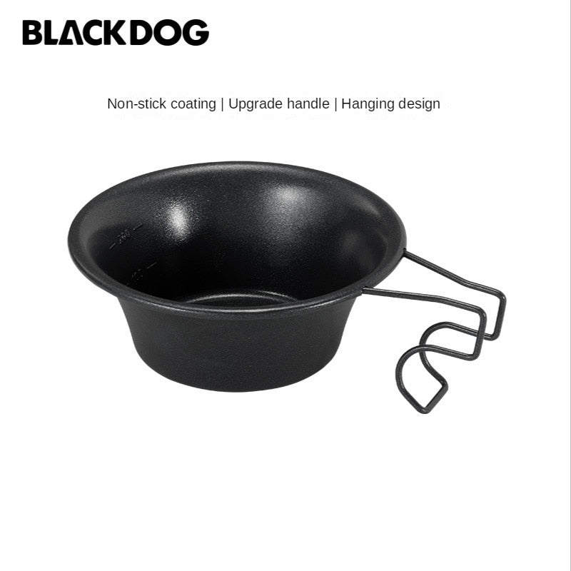 BLACKDOG by Naturehike 300ml Stainless Steel Black Shera Bowl Non Stick Coating Outdoor Camping Portable Dish Cookware Hanging Hang Tableware Cup Pot