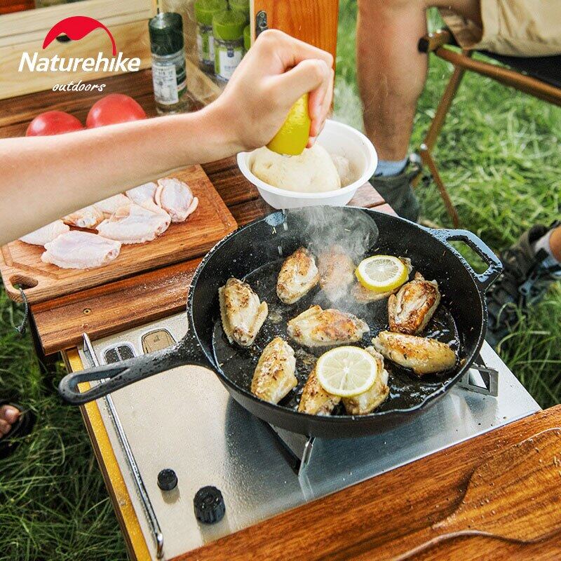 Naturehike Outdoor Cookware 2KG Cast Iron Skillet Pot Multi Purpose Camping Picnic Portable Roasting Frying Boiling Non Stick Cooking Pan