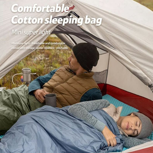 Naturehike LW180 Sleeping Bag Camping Hiking Comfortable Envelope Type Bed Portable Ultralight Foldable Outdoor Pad Breathable  Soft Cotton LW 180