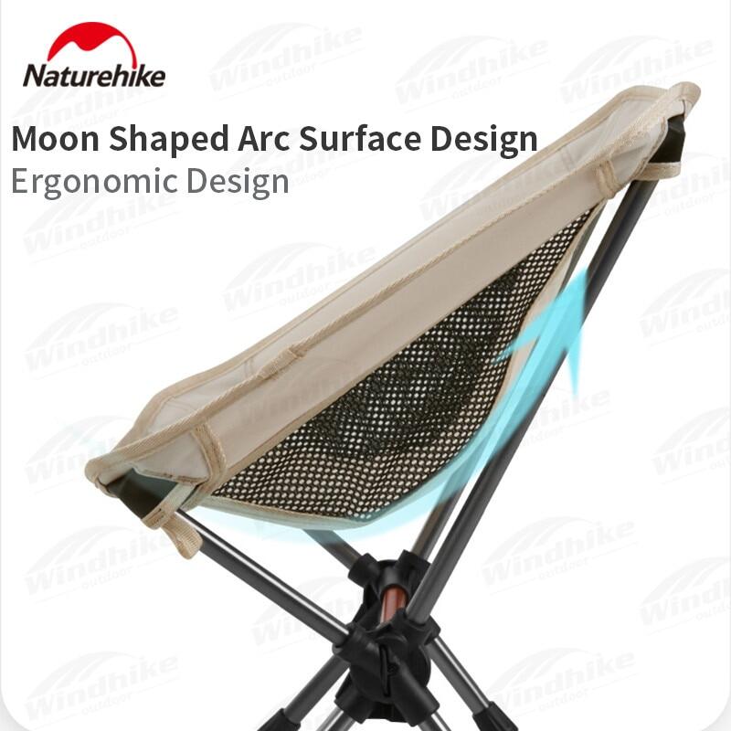 Naturehike YL08 Mini Portable Moon Chair Camping Folding Outdoor Stool Seat Only 700g Foldable 120kg Max Canvas Aluminum Ultralight Hiking Backpacking