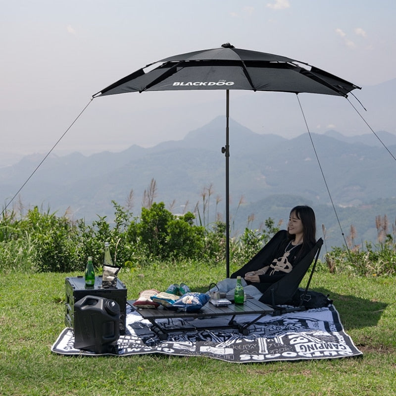 BLACKDOG by Naturehike Camping Waterproof Beach Picnic Umbrella Tarp Canopy Awning Sun Shade Shelter Tent Outdoor Folding 220cm Rubber Vinyl Coated