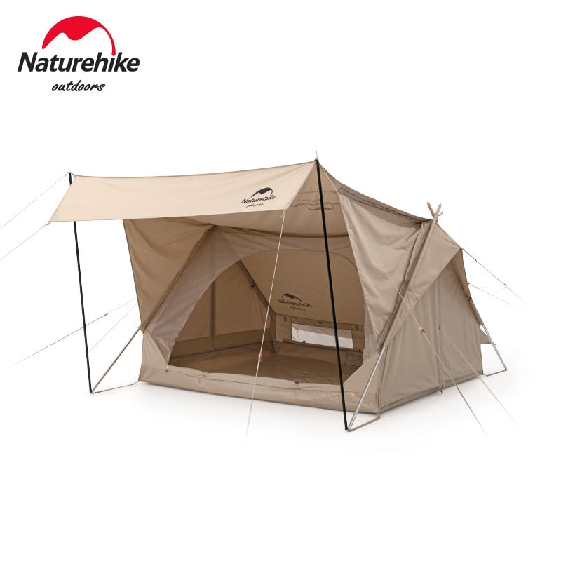 Naturehike EXTEND Series 4.8 2 to 4 Person Blended Cotton Outdoor A-Roof Glamping Camping Tent Eaves 4.8m² Portable with Awning Shelter Waterproof