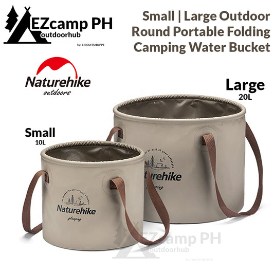 Naturehike Outdoor Portable Round Water Bucket Small Large 10L 20L Foldable Waterproof PVC Basket Camping Storage Folding Collapsible Basin Pail Bag