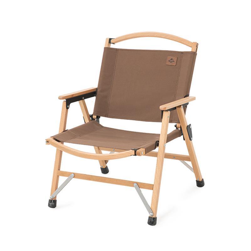 Naturehike Premium Portable Folding Wooden Outdoor Camping Kermit Chair Solid Wood Material Glamping Detachable Ultralight Foldable Camp Steady Chair Nature Hike Picnic Beech Walnut Finish