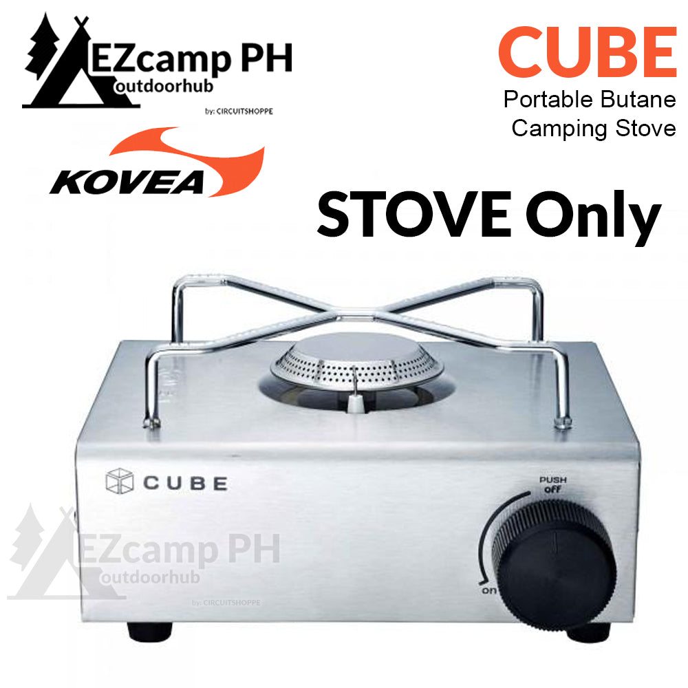 KOVEA Korea CUBE Portable Butane Camping Gas Stove Compact Mini Standard Nozzle Type Canister Fuel Can Outdoor Indoor Cassette Burner Set