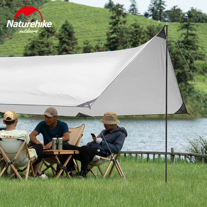 Naturehike 2pcs Set 200cm Aluminum Alloy Ultralight Canopy Tarp Black Pole Outdoor Camping Accessories Tent Awning Rod 2M Portable Folding 4 Section