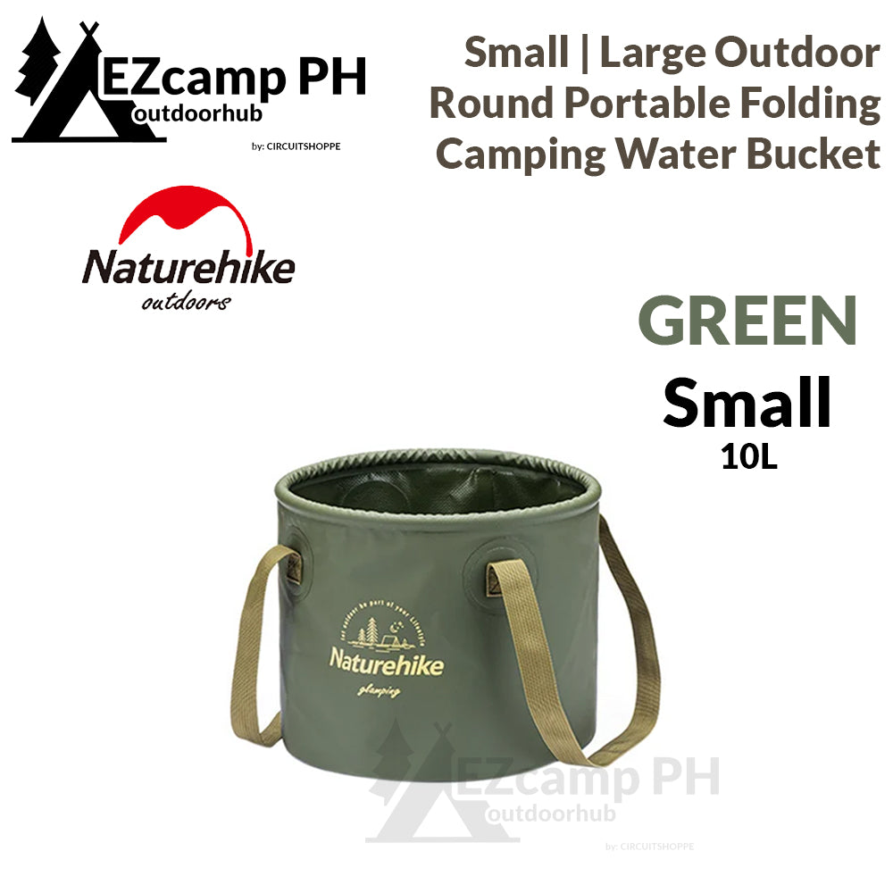 Naturehike Outdoor Portable Round Water Bucket Small Large 10L 20L Foldable Waterproof PVC Basket Camping Storage Folding Collapsible Basin Pail Bag