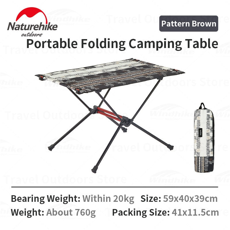 Naturehike FT07 Foldable Camping Table Outdoor Portable Ultralight Aluminum Mesh Screen Table 30kg Max Load Backpacking Table With 2 Water Cup Holder Bags Outdoor Hiking Camping Fishing Beach Travel Heavy Duty Original Nature Hike