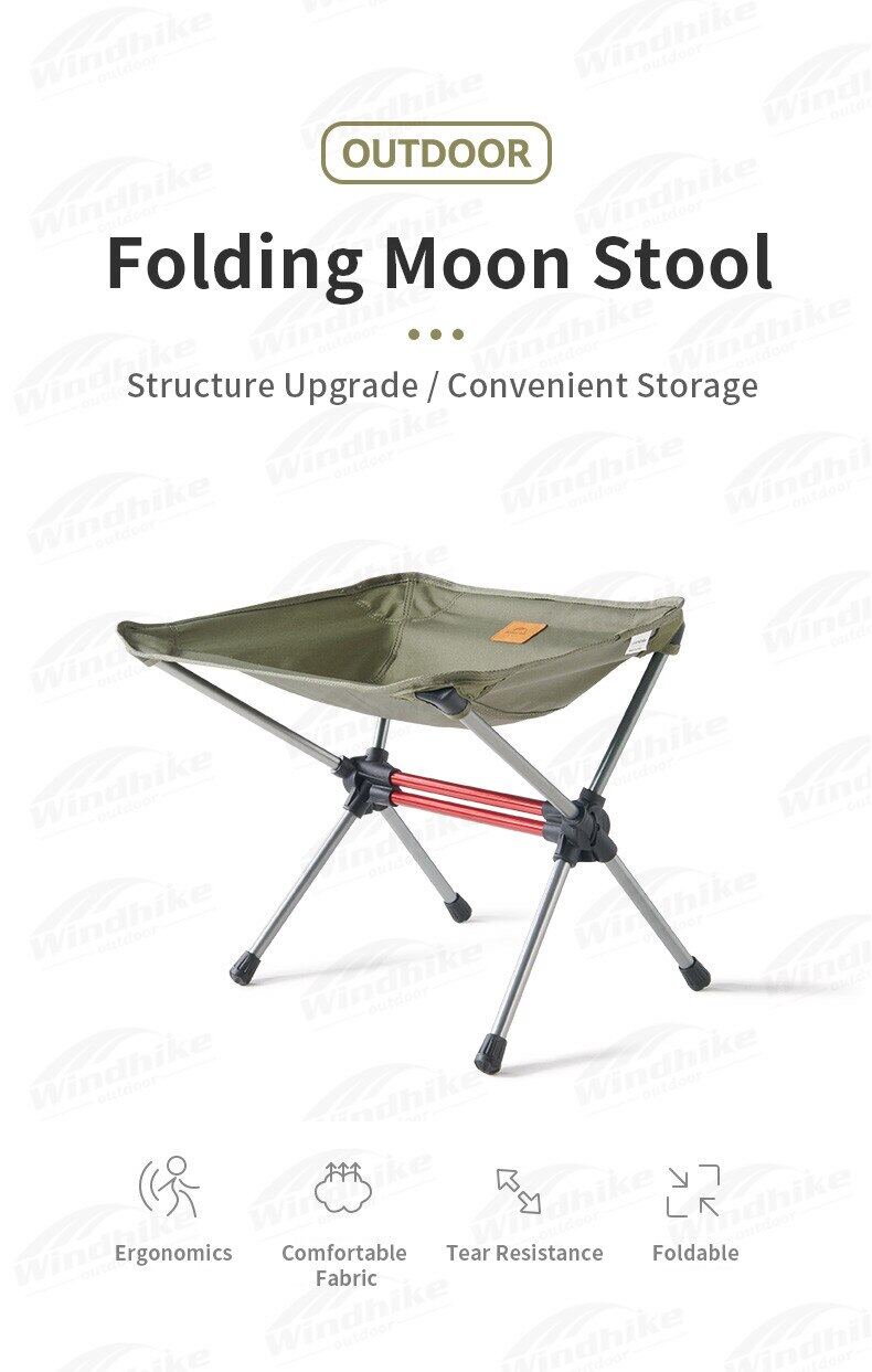 Naturehike Folding Portable Moon Stool Chair YL12 Ultralight Aluminum Alloy 600D Oxford Foldable Outdoor Camping Seat 700g with Storage Bag