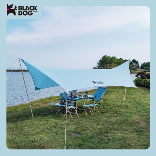 BLACKDOG by Naturehike PARK Series Hexagon Arc Edge Awning Canopy Shelter Tarp Tent Blue Green Waterproof Camping Outdoor Large Sun Shade 10sqm