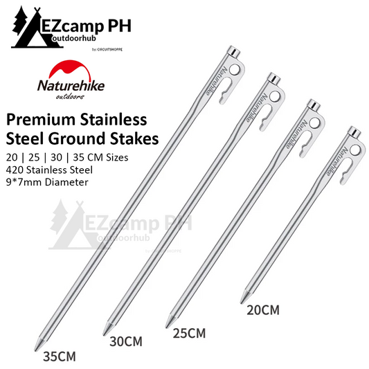 Naturehike 20 25 30 35 CM Outdoor Tent Nails Camping Accessories Ultralight 420 Stainless Steel Ground Tent Stakes Pegs Equipment 4 Sizes Peg