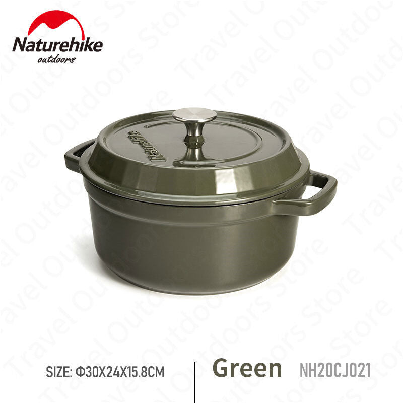 Naturehike Outdoor Picnic Enamel Pot 3.8L High Capacity Home Kitchenware Travel Camping Cast Iron Pot With Anti Scald Clip