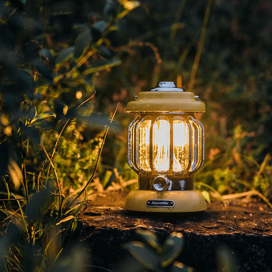 Naturehike Outdoor Atmosphere Camping LED Lamp Lights USB Type C Charging Retro Style IPX4 Waterproof Camp Tent Lantern Ambient Portable Lighting