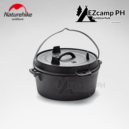 Naturehike Outdoor Multi Purpose Portable Cast Iron Hanging Pot Picnic Cooking Tools Frying Pan Soup Hang Dutch Pot Camping Camp Cookware