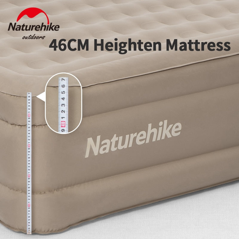 Naturehike Air Inflatable Heightened Mattress Camping Sleeping Bed 28CM to 46CM Thick Mat Pad Comfortable Low High with Optional Air Pump Bundle