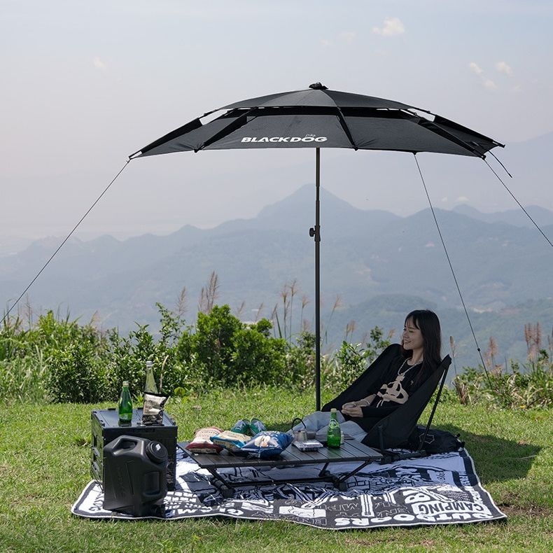 BLACKDOG by Naturehike Camping Waterproof Beach Picnic Umbrella Tarp Canopy Awning Sun Shade Shelter Tent Outdoor Folding 220cm Rubber Vinyl Coated