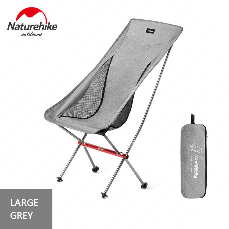 Naturehike YL06 High Back Portable Camping Folding Moon Chair Ultralight Aluminum Alloy up to 150kg Max Load Foldable Outdoor Seat