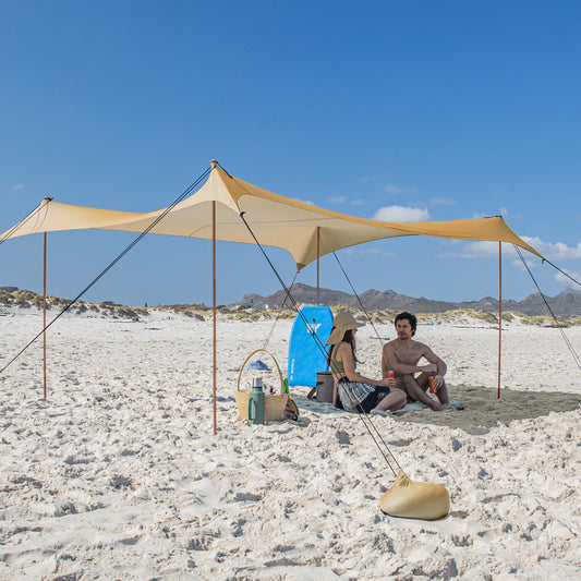 Naturehike Beach 4 Poles Awning Canopy Tarp Tent UPF50+ Anti UV 300x290cm Sunshade Waterproof Shelter Sandbag Pegs Outdoor Camping