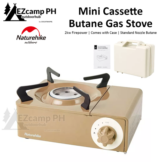Naturehike Mini Cassette Butane Gas Stove with Carry Case for Standard Nozzle Type Canister Fuel 2kw Firepower Outdoor Portable Camping Burner