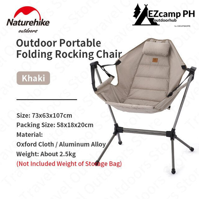 Naturehike YL11 Outdoor Folding Rocking Chair Ultralight Portable Multi Angle Adjustab Camping Swing Aviation Aluminum 150kg Max Load Bearing Foldable