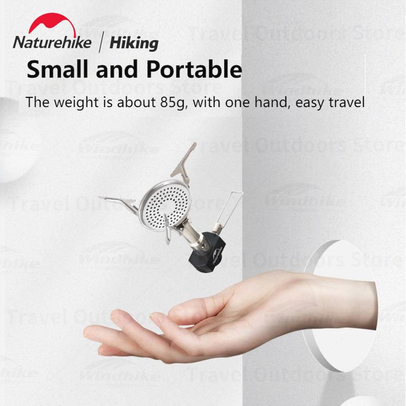 Naturehike Ultralight 85g Camping Gas Burner High Fire Power 3000W Travel Hiking Backpacking Butane Stove Foldable Outdoor Mini Portable Folding Head