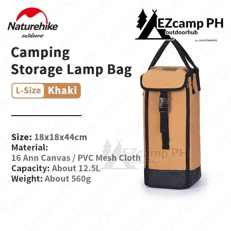 Naturehike Camping Light Storage Bag 7.5L | 12.5L Sundries Canvas Bag Bottom Waterproof Outdoor Kerosene Lamp Gas Lantern Handbag Case Cover