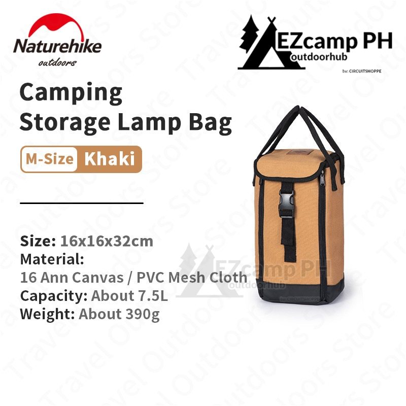 Naturehike Camping Light Storage Bag 7.5L | 12.5L Sundries Canvas Bag Bottom Waterproof Outdoor Kerosene Lamp Gas Lantern Handbag Case Cover