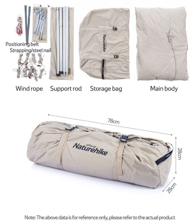 Naturehike PROFOUND Series 9.6 Cotton Pyramid Camping Glamping Tent ...