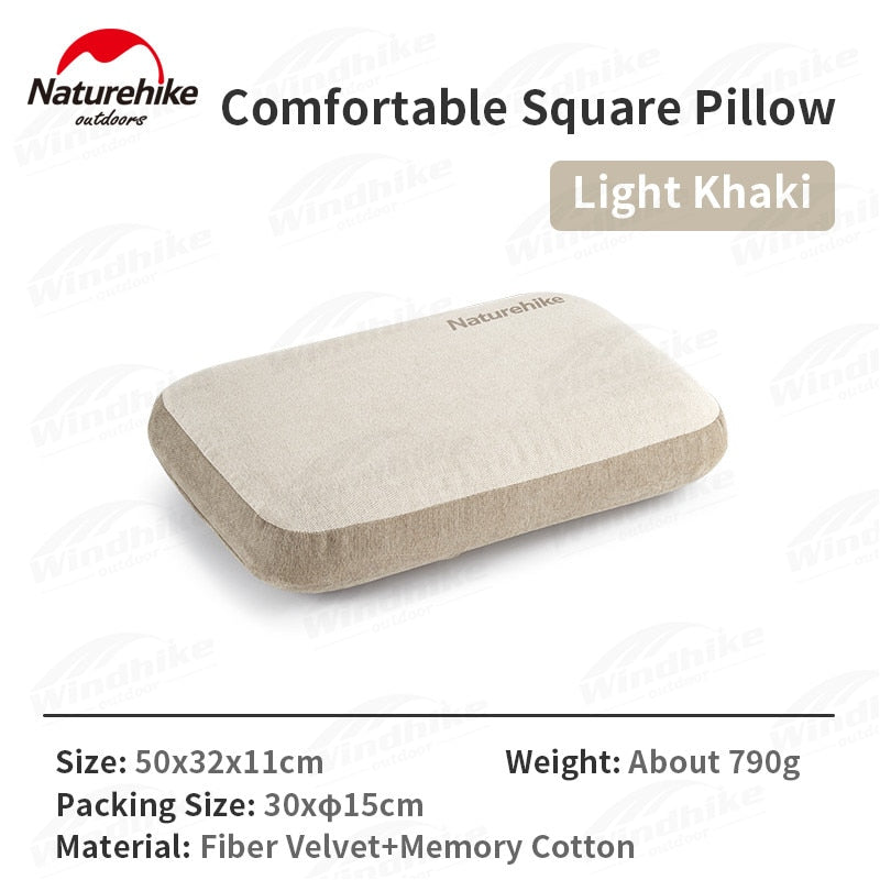 Naturehike Soft Memory Foam Sponge Pillow Portable Ultralight Thickening Slow Rebound Cushion Tent Pillow Core Camping Comfort Nap Sleep Pillows Hiking Picnic Beach Travel Original Nature Hike