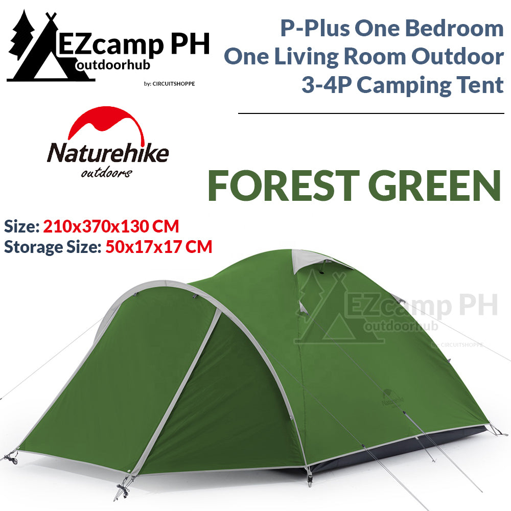 Naturehike 3 to 4 Person P-Plus One Bedroom One Living Room Outdoor Camping Tent Portable Waterproof Windproof Ultralight P Plus Series P-Series