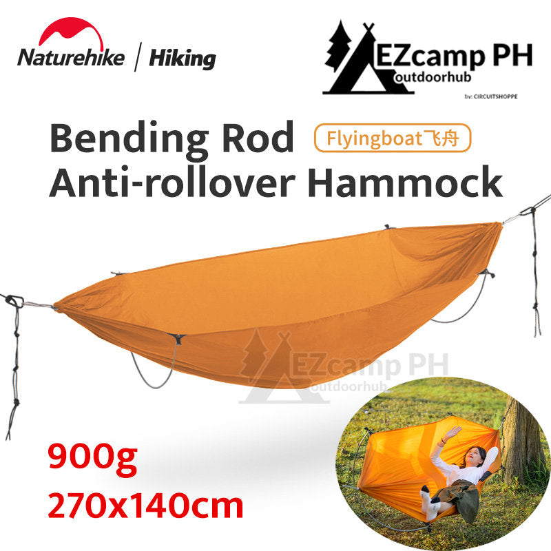 Naturehike Flying Boat Outdoor 2 Person Hammock 70D Nylon 7075 Aluminum Bending Rod Anti Rollover Hammock Portable 900g Ultralight Camping Large Space