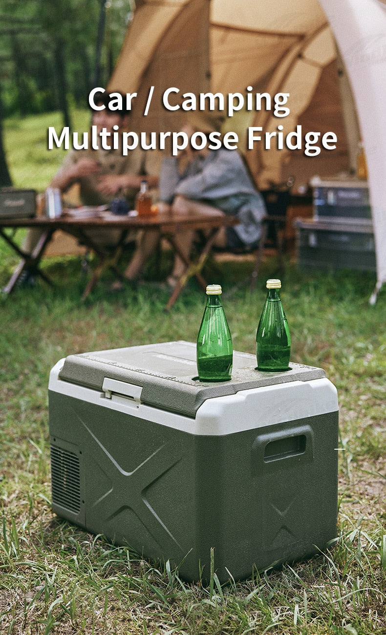 Naturehike Car Refrigerator 30L Camping Ice Box Large Capacity Compressor Cooling Fridge Freezer 12V 24V DC or 220V AC 60W Outdoor Portable Cooler Ref