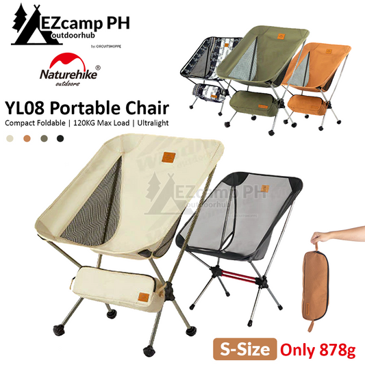 Naturehike YL08 S Size Portable Outdoor Camping Ultralight Folding Moon Chair 878g up to 120kg Max Load Aluminum Alloy 600D Oxford Cloth Hiking Travel