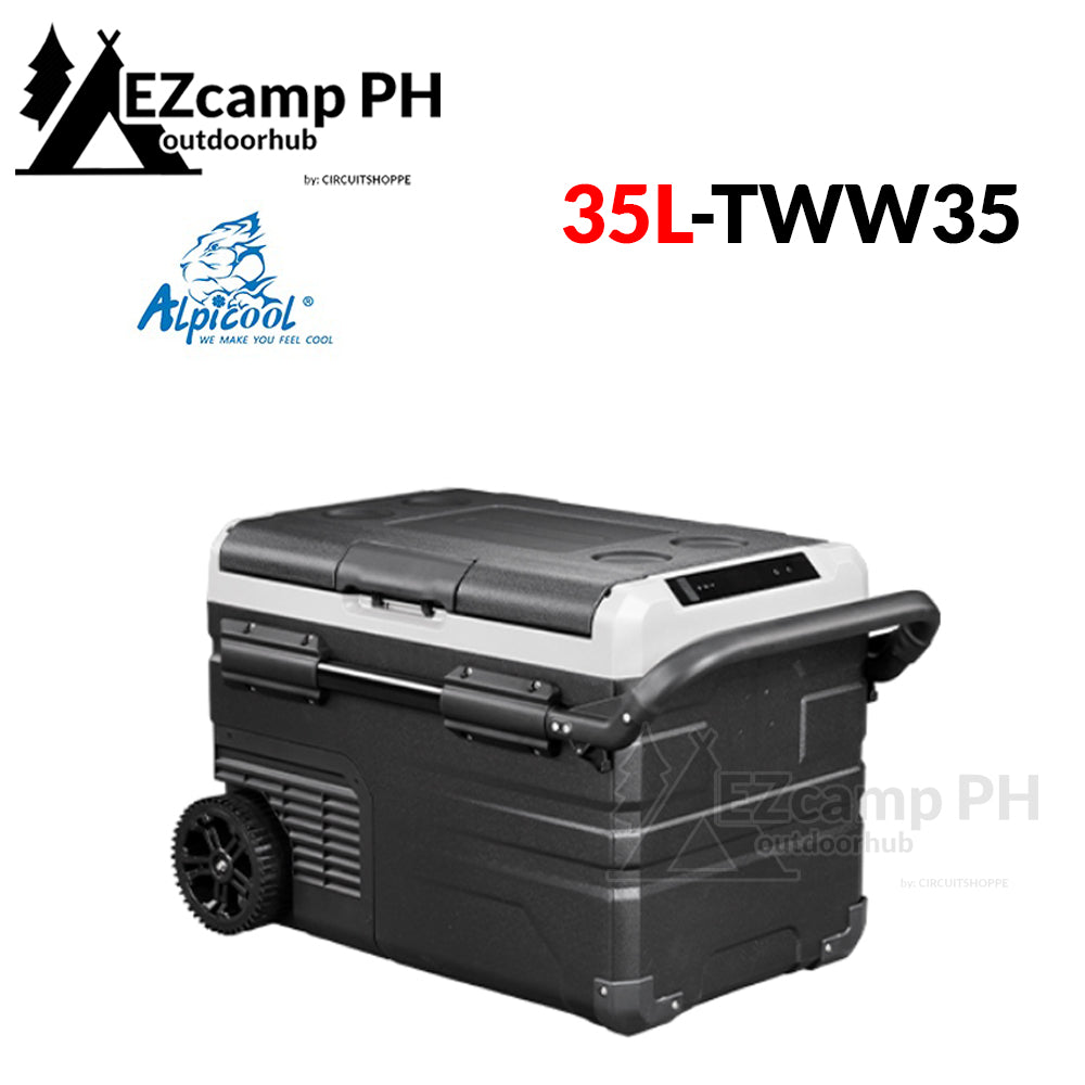 ALPICOOL TWW Series Car Camping DC 12V Dual Zone Outdoor Trolley Compressor Refrigerator Fridge Freezer Ref 35 45 55 Liters TWW35 TWW45 TWW55