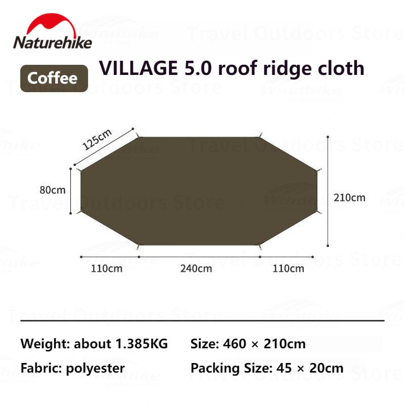 Naturehike Village 5.0 | 13 Tent Ground Cloth Sheet Camping Automatic Tent Floor Mat Add-on Footprint Groundsheet Waterproof Mat Moisture Proof Pad 5