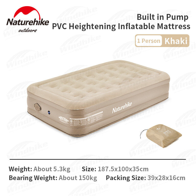 Naturehike Outdoor Automatic Inflatable High Bed Lazy Air Mattress Bed Portable Camping Tent Sleeping Pad Thick Heightened Built-In Pump