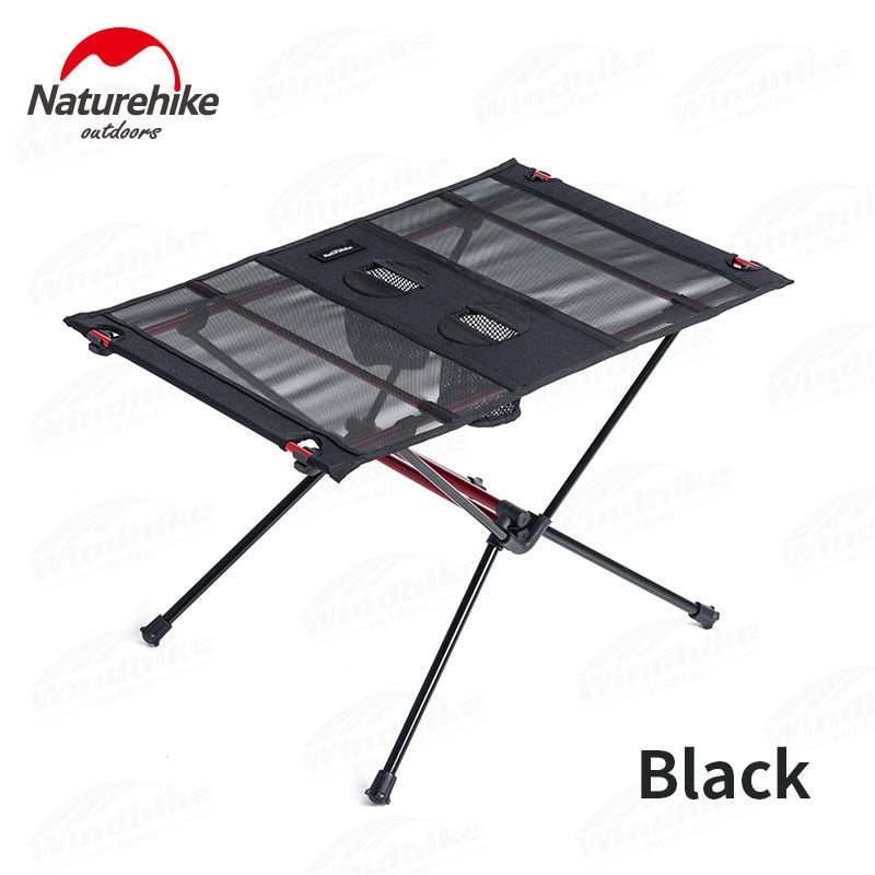 Naturehike FT07 Foldable Camping Table Outdoor Portable Ultralight Aluminum Mesh Screen Table 30kg Max Load Backpacking Table With 2 Water Cup Holder Bags Outdoor Hiking Camping Fishing Beach Travel Heavy Duty Original Nature Hike