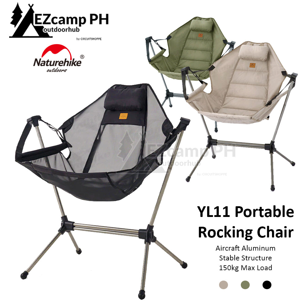 Naturehike YL11 Outdoor Folding Rocking Chair Ultralight Portable Multi Angle Adjustab Camping Swing Aviation Aluminum 150kg Max Load Bearing Foldable