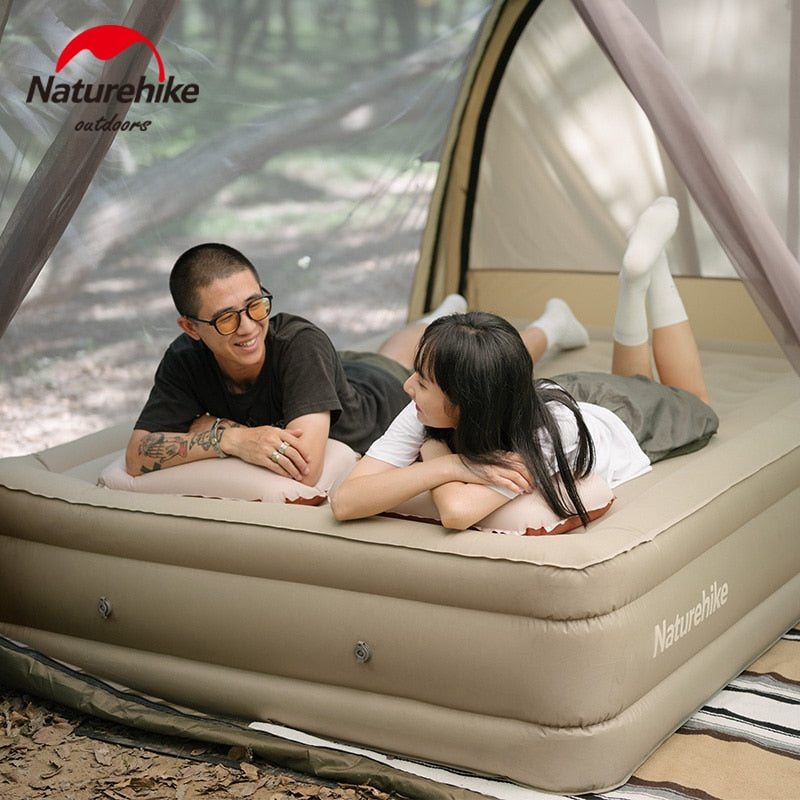 Naturehike Air Inflatable Heightened Mattress Camping Sleeping Bed 28CM to 46CM Thick Mat Pad Comfortable Low High with Optional Air Pump Bundle